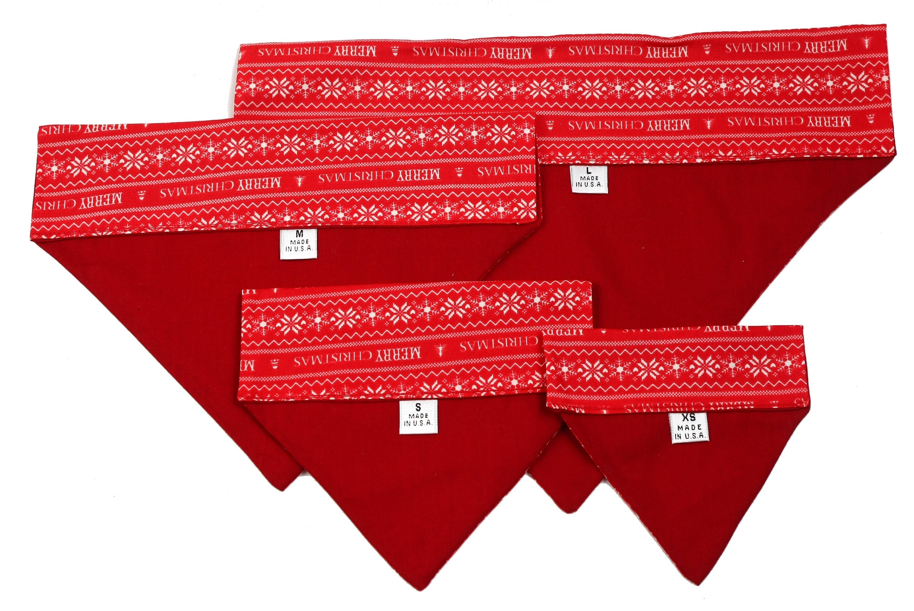 Red and White Merry Christmas Pet Scarf