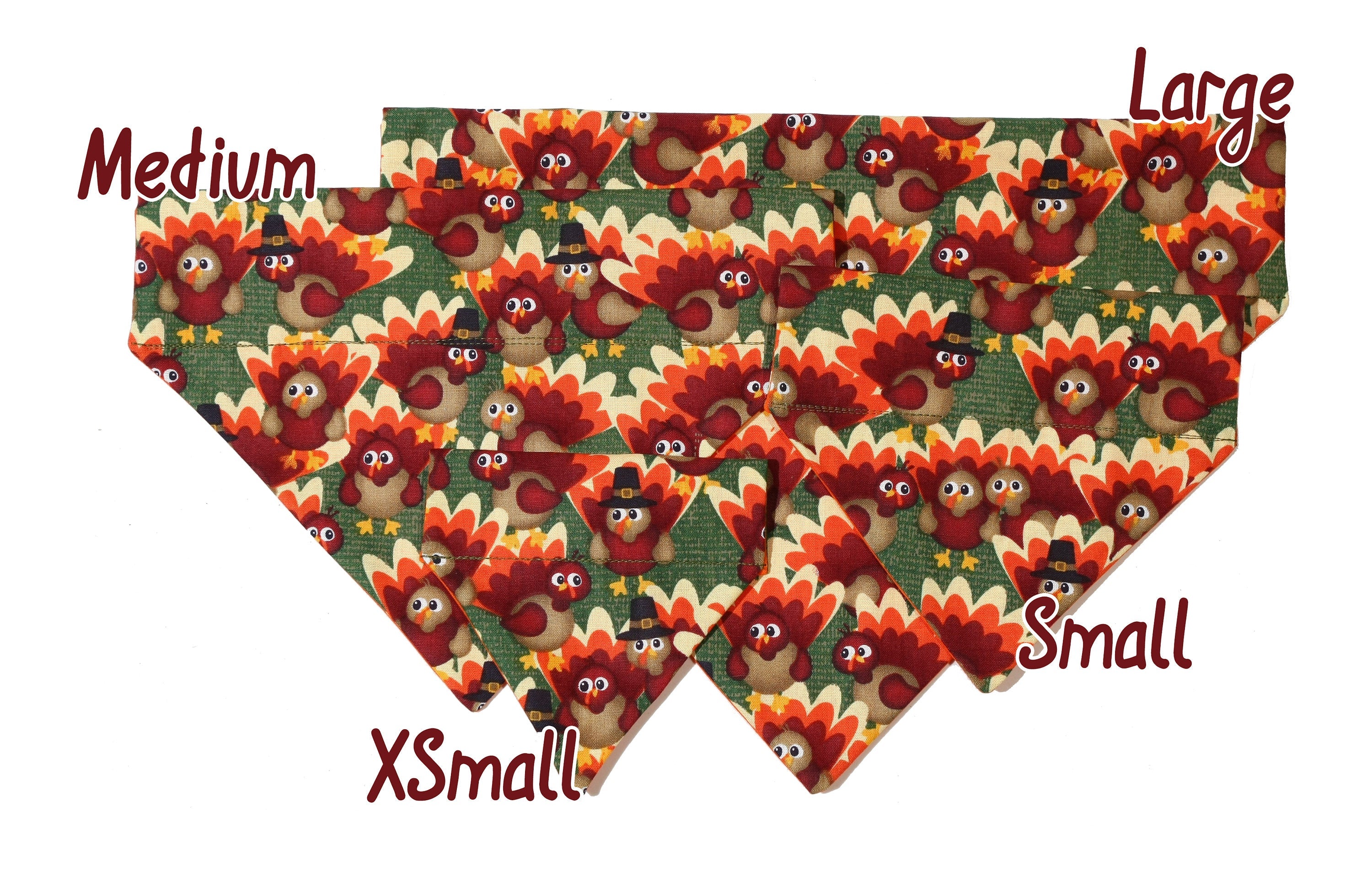 Pilgrim Turkeys on Green Pet Scarf