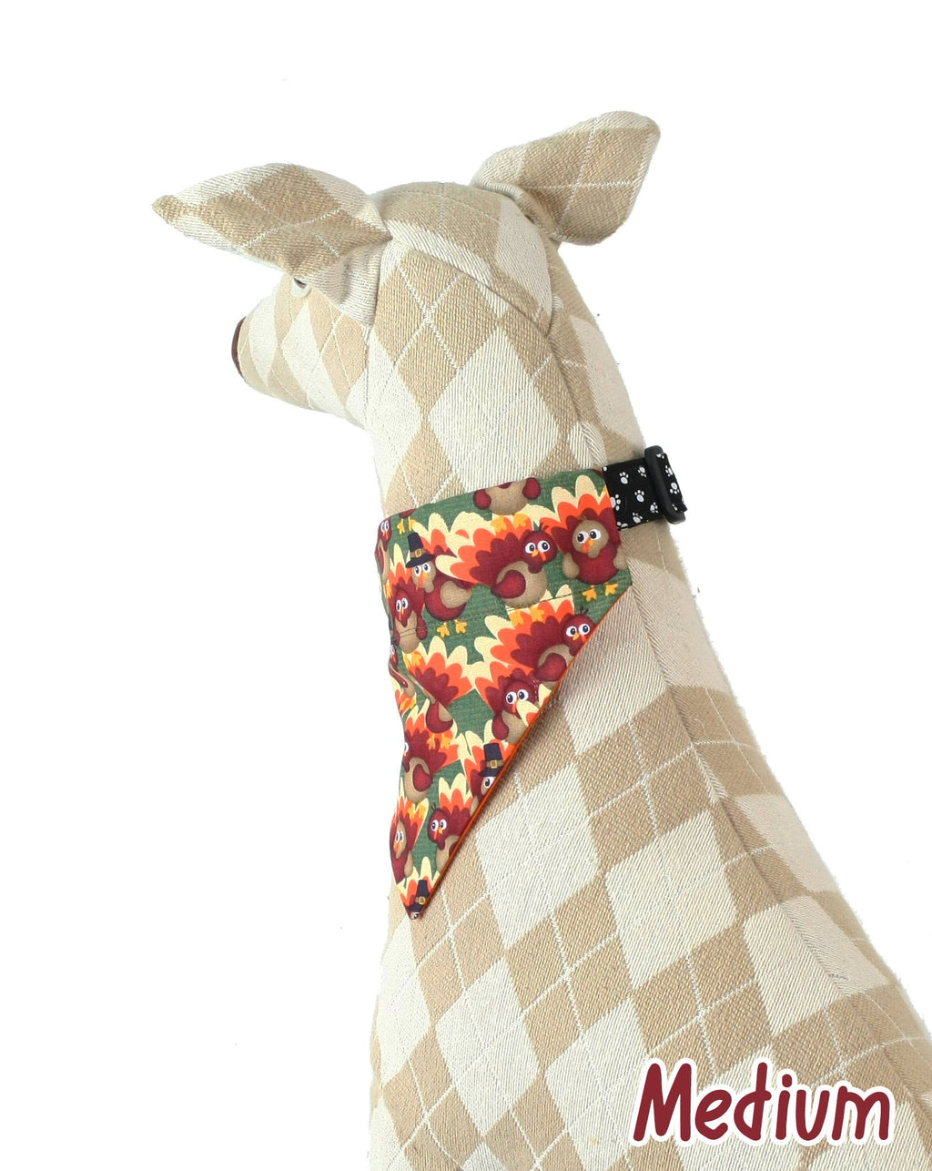 Pilgrim Turkeys on Green Pet Scarf