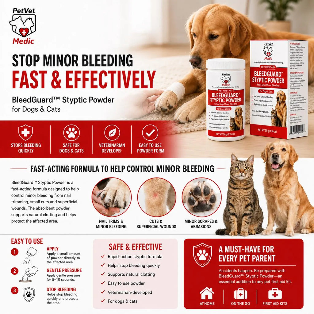 BleedGuard™ Styptic Powder for Dogs, Cats & Small Pets 1.76 oz